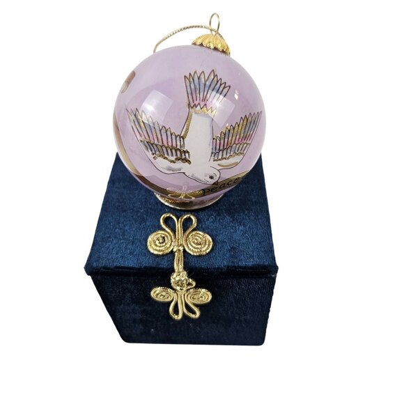 Pier 1 One Imports Ornament Traditional Doves Glass Vintage Christmas Boxed - Picture 2 of 10